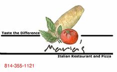 Maria's Italian Restaurant and Pizza, Bellefonte, PA, 814-355-1121